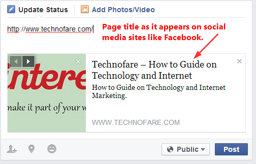 Social media sites retrieve the page title